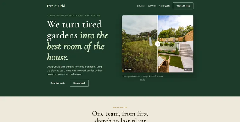 Landscaping website design